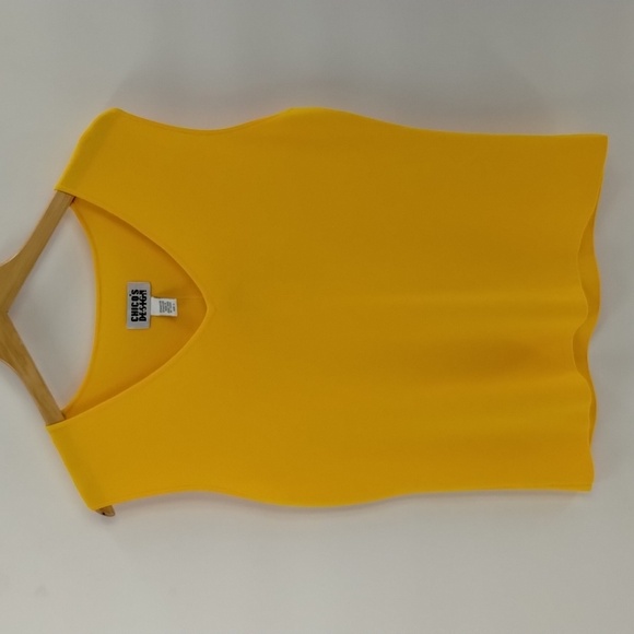 Chico's Design tank solid yellow size 3 XL 16 stretch sleeveless new v neck - Picture 1 of 7